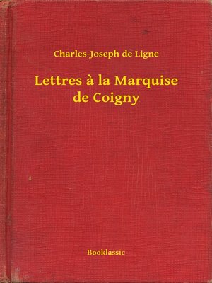 cover image of Lettres a la Marquise de Coigny